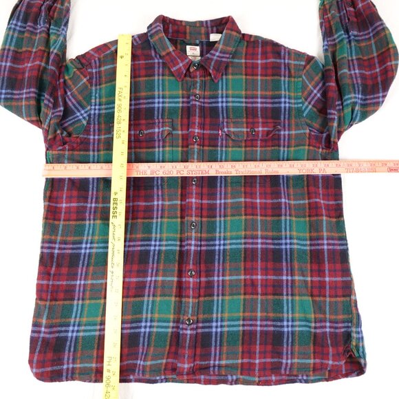 Levi's Plaid Flannel Shirt Men's XL 100% Cotton Tartan Buffalo Lumberjack - Picture 11 of 11